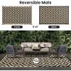 imageSmiry Waterproof Outdoor Rug 5x8 ft Reversible Plastic Straw Patio Camping Rugs Outdoor Indoor RV Mat Carpet for Patio Outside Entry Backyard Deck Bench Picnic Camper Black ampamp WhiteBlack and Beige