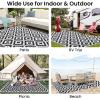 imageSmiry Waterproof Outdoor Rug 5x8 ft Reversible Plastic Straw Patio Camping Rugs Outdoor Indoor RV Mat Carpet for Patio Outside Entry Backyard Deck Bench Picnic Camper Black ampamp WhiteBlack and White