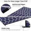 imageSmiry Waterproof Outdoor Rug 5x8 ft Reversible Plastic Straw Patio Camping Rugs Outdoor Indoor RV Mat Carpet for Patio Outside Entry Backyard Deck Bench Picnic Camper Black ampamp WhiteNavy