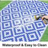 imageSmiry Waterproof Outdoor Rug 5x8 ft Reversible Plastic Straw Patio Camping Rugs Outdoor Indoor RV Mat Carpet for Patio Outside Entry Backyard Deck Bench Picnic Camper Black ampamp WhiteWhite and Blue