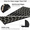 imageSmiry Waterproof Outdoor Rug 5x8 ft Reversible Plastic Straw Patio Camping Rugs Outdoor Indoor RV Mat Carpet for Patio Outside Entry Backyard Deck Bench Picnic Camper Black ampamp WhiteBeige
