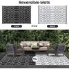 imageSmiry Waterproof Outdoor Rug 5x8 ft Reversible Plastic Straw Patio Camping Rugs Outdoor Indoor RV Mat Carpet for Patio Outside Entry Backyard Deck Bench Picnic Camper Black ampamp WhiteBlack