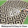 imageSmiry Waterproof Outdoor Rug 5x8 ft Reversible Plastic Straw Patio Camping Rugs Outdoor Indoor RV Mat Carpet for Patio Outside Entry Backyard Deck Bench Picnic Camper Black ampamp WhiteBlack and Beige