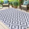 imageSmiry Waterproof Outdoor Rug 5x8 ft Reversible Plastic Straw Patio Camping Rugs Outdoor Indoor RV Mat Carpet for Patio Outside Entry Backyard Deck Bench Picnic Camper Black ampamp WhiteWhite and Grey