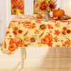 imageSmiry Fall Rectangle Table Cloth Waterproof Vinyl Tablecloth with Flannel Backing Wipeable Autumn Pumpkin Plastic Tablecloths for Harvest and Thanksgiving Parties 60quotx84quot Black ampamp OrangeGold