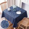 imageSmiry Rectangle Table Cloth Waterproof Heavy Duty Vinyl Tablecloths Wipeable Washable Table Cover for Kitchen and Dining Room Brown 60quot X 84quotNavy Blue