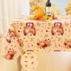 imageSmiry Square Table Cloth Waterproof Vinyl Tablecloths with Flannel Backing for Square Tables Wipeable Spillproof Plastic Tablecloth for Dining Camping Indoor and Outdoor 54quot x 54quot BlackYellow