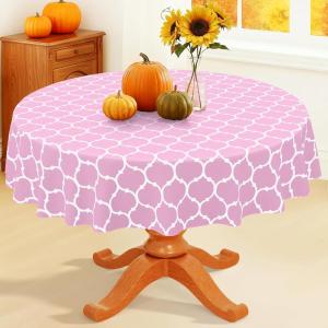 imageSmiry Fall Rectangle Table Cloth Waterproof Vinyl Tablecloth with Flannel Backing Wipeable Autumn Pumpkin Plastic Tablecloths for Harvest and Thanksgiving Parties 60quotx84quot Black ampamp OrangePink