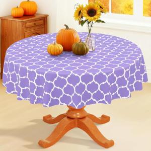 imageSmiry Fall Rectangle Table Cloth Waterproof Vinyl Tablecloth with Flannel Backing Wipeable Autumn Pumpkin Plastic Tablecloths for Harvest and Thanksgiving Parties 60quotx84quot Black ampamp OrangeLavender