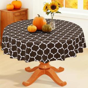 imageSmiry Fall Rectangle Table Cloth Waterproof Vinyl Tablecloth with Flannel Backing Wipeable Autumn Pumpkin Plastic Tablecloths for Harvest and Thanksgiving Parties 60quotx84quot Black ampamp OrangeCoffee