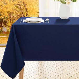 imageSmiry Rectangle Table Cloth Waterproof AntiScratch Polyester Tablecloth Decorative Washable Fabric Table Cover for Dining Buffet Parties and Outdoor 60x84 BlackNavy