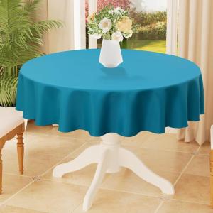imageSmiry Rectangle Table Cloth Waterproof AntiScratch Polyester Tablecloth Decorative Washable Fabric Table Cover for Dining Buffet Parties and Outdoor 60x84 BlackTeal