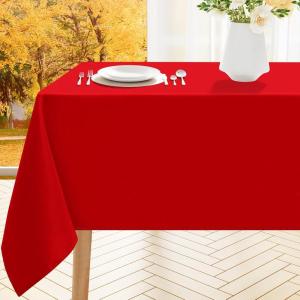 imageSmiry Rectangle Table Cloth Waterproof AntiScratch Polyester Tablecloth Decorative Washable Fabric Table Cover for Dining Buffet Parties and Outdoor 60x84 BlackRed
