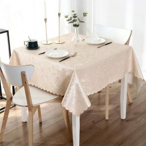 imageSmiry Rectangle Table Cloth Waterproof Heavy Duty Vinyl Tablecloths Wipeable Washable Table Cover for Kitchen and Dining Room Brown 60quot X 84quotBeige