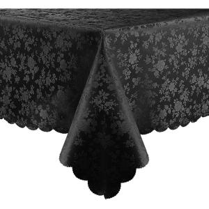 imageSmiry Rectangle Table Cloth Waterproof Heavy Duty Vinyl Tablecloths Wipeable Washable Table Cover for Kitchen and Dining Room Brown 60quot X 84quotBlack