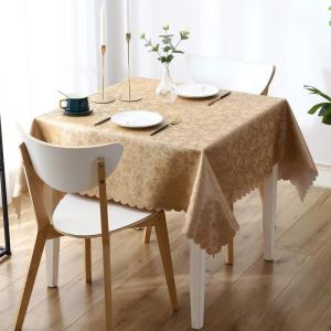 imageSmiry Rectangle Table Cloth Waterproof Heavy Duty Vinyl Tablecloths Wipeable Washable Table Cover for Kitchen and Dining Room Brown 60quot X 84quotBrown