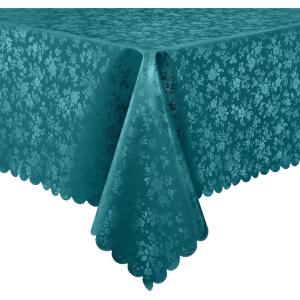 imageSmiry Rectangle Table Cloth Waterproof Heavy Duty Vinyl Tablecloths Wipeable Washable Table Cover for Kitchen and Dining Room Brown 60quot X 84quotEmerald Green