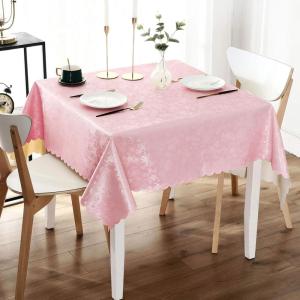 imageSmiry Rectangle Table Cloth Waterproof Heavy Duty Vinyl Tablecloths Wipeable Washable Table Cover for Kitchen and Dining Room Brown 60quot X 84quotPink