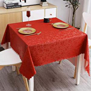 imageSmiry Rectangle Table Cloth Waterproof Heavy Duty Vinyl Tablecloths Wipeable Washable Table Cover for Kitchen and Dining Room Brown 60quot X 84quotRed