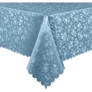imageSmiry Rectangle Table Cloth Waterproof Heavy Duty Vinyl Tablecloths Wipeable Washable Table Cover for Kitchen and Dining Room Brown 60quot X 84quotStone Blue