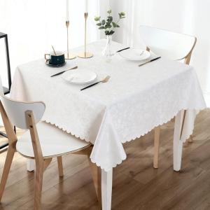 imageSmiry Rectangle Table Cloth Waterproof Heavy Duty Vinyl Tablecloths Wipeable Washable Table Cover for Kitchen and Dining Room Brown 60quot X 84quotWhite