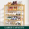 imageSmiry Bamboo Shoe Rack for Closet 4 Tier Wooden Shoe Organizer Stackable Free Standing Sturdy Shoe Shelf for Entryway Front Door Entrance Living Room Bedroom 27quotx11quotx26quot Natural