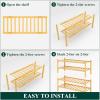 imageSmiry Bamboo Shoe Rack for Closet 4 Tier Wooden Shoe Organizer Stackable Free Standing Sturdy Shoe Shelf for Entryway Front Door Entrance Living Room Bedroom 27quotx11quotx26quot Natural