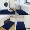 imageSmiry Luxury Chenille Bathroom Rugs 24x16 Extra Soft and Absorbent Shaggy Bath Mat Machine Washable NonSlip Plush Carpet Runner for Tub Shower and Floor Home Decor Accessories Navy Blue