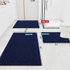 imageSmiry Luxury Chenille Bathroom Rugs 24x16 Extra Soft and Absorbent Shaggy Bath Mat Machine Washable NonSlip Plush Carpet Runner for Tub Shower and Floor Home Decor Accessories Navy Blue