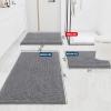 imageSmiry Luxury Chenille Bathroom Rugs 24x16 Extra Soft and Absorbent Shaggy Bath Mat Machine Washable NonSlip Plush Carpet Runner for Tub Shower and Floor Home Decor Accessories Grey