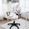 imageSmiry Printed Office Computer Chair Seat Covers Stretch Fit Universal Desk Rotating Chair Cover Washable Removable Seat Cushion Protectors  BeigeBeige