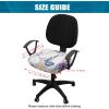 imageSmiry Printed Office Computer Chair Seat Covers Stretch Fit Universal Desk Rotating Chair Cover Washable Removable Seat Cushion Protectors  BeigeBeige