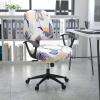 imageSmiry Printed Office Computer Chair Seat Covers Stretch Fit Universal Desk Rotating Chair Cover Washable Removable Seat Cushion Protectors  BeigeBeige