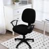 imageSmiry Printed Office Computer Chair Seat Covers Stretch Fit Universal Desk Rotating Chair Cover Washable Removable Seat Cushion Protectors  BeigeBlack