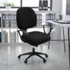 imageSmiry Printed Office Computer Chair Seat Covers Stretch Fit Universal Desk Rotating Chair Cover Washable Removable Seat Cushion Protectors  BeigeBlack