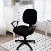 imageSmiry Printed Office Computer Chair Seat Covers Stretch Fit Universal Desk Rotating Chair Cover Washable Removable Seat Cushion Protectors  BeigeBlack