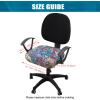imageSmiry Printed Office Computer Chair Seat Covers Stretch Fit Universal Desk Rotating Chair Cover Washable Removable Seat Cushion Protectors  BeigeBlue Green