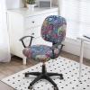 imageSmiry Printed Office Computer Chair Seat Covers Stretch Fit Universal Desk Rotating Chair Cover Washable Removable Seat Cushion Protectors  BeigeBlue Green