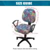imageSmiry Printed Office Computer Chair Seat Covers Stretch Fit Universal Desk Rotating Chair Cover Washable Removable Seat Cushion Protectors  BeigeBlue Green