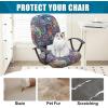 imageSmiry Printed Office Computer Chair Seat Covers Stretch Fit Universal Desk Rotating Chair Cover Washable Removable Seat Cushion Protectors  BeigeBlue Green
