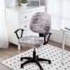 imageSmiry Printed Office Computer Chair Seat Covers Stretch Fit Universal Desk Rotating Chair Cover Washable Removable Seat Cushion Protectors  BeigeBrown and White
