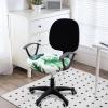 imageSmiry Printed Office Computer Chair Seat Covers Stretch Fit Universal Desk Rotating Chair Cover Washable Removable Seat Cushion Protectors  BeigeGreen