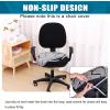 imageSmiry Printed Office Computer Chair Seat Covers Stretch Fit Universal Desk Rotating Chair Cover Washable Removable Seat Cushion Protectors  BeigeGrey and Black