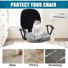 imageSmiry Printed Office Computer Chair Seat Covers Stretch Fit Universal Desk Rotating Chair Cover Washable Removable Seat Cushion Protectors  BeigeGrey and Black