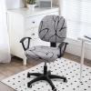 imageSmiry Printed Office Computer Chair Seat Covers Stretch Fit Universal Desk Rotating Chair Cover Washable Removable Seat Cushion Protectors  BeigeGrey and Black