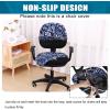 imageSmiry Printed Office Computer Chair Seat Covers Stretch Fit Universal Desk Rotating Chair Cover Washable Removable Seat Cushion Protectors  BeigeNavy Blue