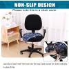 imageSmiry Printed Office Computer Chair Seat Covers Stretch Fit Universal Desk Rotating Chair Cover Washable Removable Seat Cushion Protectors  BeigeNavy Blue