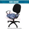 imageSmiry Printed Office Computer Chair Seat Covers Stretch Fit Universal Desk Rotating Chair Cover Washable Removable Seat Cushion Protectors  BeigeNavy Blue