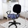 imageSmiry Printed Office Computer Chair Seat Covers Stretch Fit Universal Desk Rotating Chair Cover Washable Removable Seat Cushion Protectors  BeigeNavy Blue