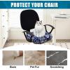 imageSmiry Printed Office Computer Chair Seat Covers Stretch Fit Universal Desk Rotating Chair Cover Washable Removable Seat Cushion Protectors  BeigeNavy Blue
